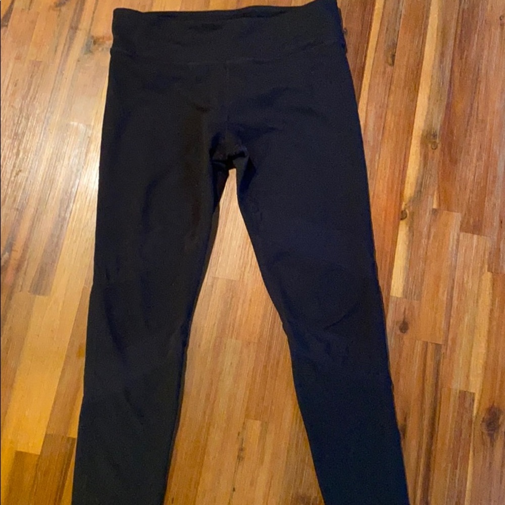 Fabletics black leggings with mesh detail